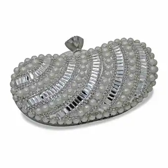 Netto Marken-Discount Steuer Modeschmuck Abendtasche Perlen und Strassbesatz silber Angebot
