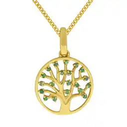 Netto Marken-Discount Fascination by Ellen K. Halskette Gold 375 Lebensbaum mit Smaragd Angebot