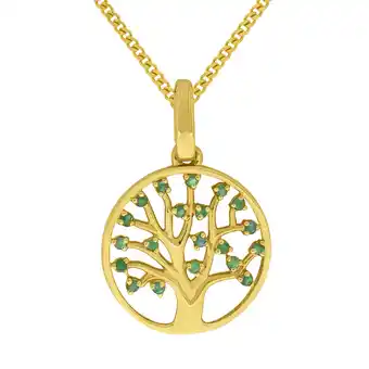 Netto Marken-Discount Fascination by Ellen K. Halskette Gold 375 Lebensbaum mit Smaragd Angebot