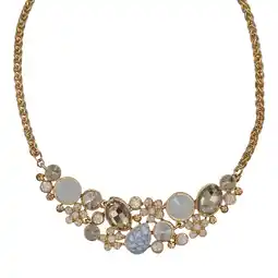 Netto Marken-Discount Steuer Modeschmuck Collierkette Metall Mittelteil Blütenzierde gold/kristall/champagner Angebot