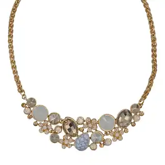 Netto Marken-Discount Steuer Modeschmuck Collierkette Metall Mittelteil Blütenzierde gold/kristall/champagner Angebot