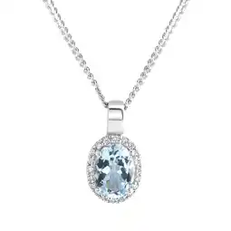Netto Marken-Discount Diamonds by Ellen K. Halskette Weißgold 585 mit echtem Aquamarin und 20 Diamanten zus. 0,09ct Angebot