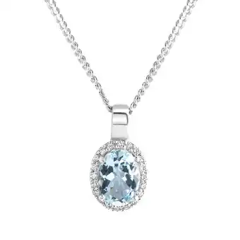 Netto Marken-Discount Diamonds by Ellen K. Halskette Weißgold 585 mit echtem Aquamarin und 20 Diamanten zus. 0,09ct Angebot