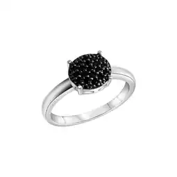 Netto Marken-Discount Celesta Silber Ring Silber 925 rhodiniert mit schwarzen Zirkonia-Steinen Angebot