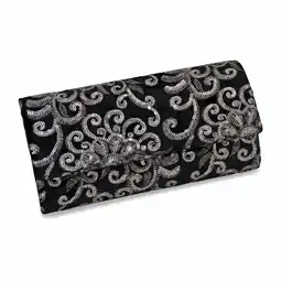 Netto Marken-Discount Steuer Modeschmuck Abendtasche Schwarzer Samt mit Pailetten-Ornamenten Angebot