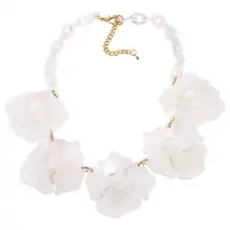 Netto Marken-Discount Steuer Modeschmuck Collierkette Blütencollier in der Farbe weiß/perlmutt Angebot