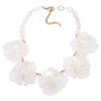 Netto Marken-Discount Steuer Modeschmuck Collierkette Blütencollier in der Farbe weiß/perlmutt Angebot
