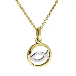 Netto Marken-Discount Celesta Silber Halskette 375/- Gelbgold bicolor Fisch Angebot