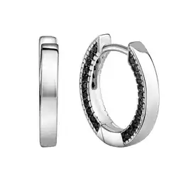Netto Marken-Discount Celesta Silber Ohrringe Silber 925 rhodiniert mit 88 schwarzen Zirkonia-Steinen Angebot