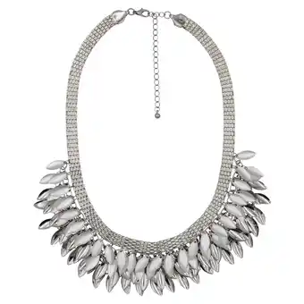Netto Marken-Discount Steuer Modeschmuck Collierkette Metallcollier mit Blattzierde rhodiumf Angebot