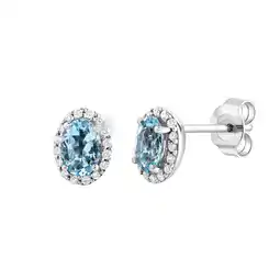 Netto Marken-Discount Diamonds by Ellen K. Ohrstecker Weißgold 585 mit echtem Aquamarin und 36 Diamanten zus. 0,14ct Angebot