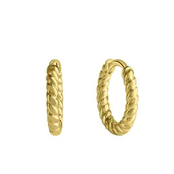 Netto Marken-Discount Celesta Silber Ohrringe Silber 925 vergoldet twisted 12mm Durchmesser Angebot