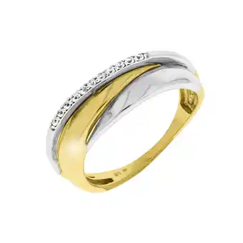 Netto Marken-Discount Celesta Gold Ring 375/- Gelbgold/Weißgold Zirkonia Angebot