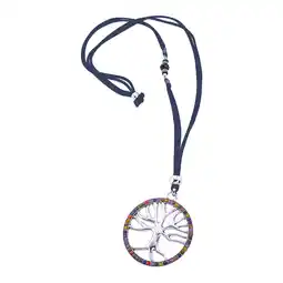 Netto Marken-Discount Steuer Modeschmuck Kette Lebensbaum mit bunter Zierde an blauem Veloursband Angebot