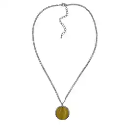 Netto Marken-Discount Steuer Modeschmuck Kette silberfarbene Kette, Anhänger gelber Katzenaugenstein Angebot