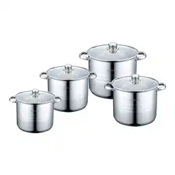 Netto Marken-Discount 8 tlg Edelstahl Kochgeschirr Induktion Kochtopf Topfset Deckel Topf 16/18/20/22cm Angebot