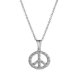 Netto Marken-Discount Celesta Silber Halskette Boho Peace mit Kette 42+3cm 925 Silber Zirkonia weiss Angebot