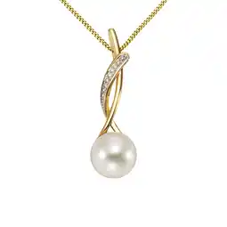 Netto Marken-Discount Orolino Halskette Gold 585 mit weißer Perle 9,5-10mm und 6 Brillanten zus. 0,03ct Angebot