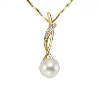 Netto Marken-Discount Orolino Halskette Gold 585 mit weißer Perle 9,5-10mm und 6 Brillanten zus. 0,03ct Angebot