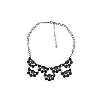 Netto Marken-Discount Steuer Modeschmuck Collierkette Collier in Blütenoptik mit schwarzen Strasssteinen Angebot