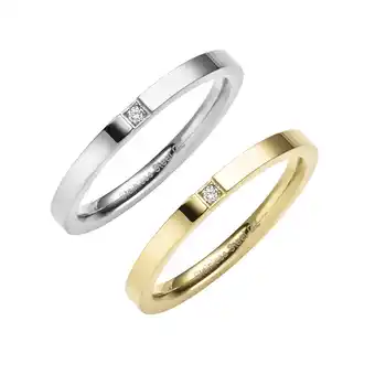 Netto Marken-Discount Zeeme Stainless Steel Ring Edelstahl 2tlg. Set mit weißem Zirkonia-Stein Angebot