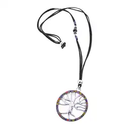 Netto Marken-Discount Steuer Modeschmuck Kette Lebensbaum mit bunter Zierde an schwarzem Veloursband Angebot