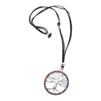 Netto Marken-Discount Steuer Modeschmuck Kette Lebensbaum mit bunter Zierde an schwarzem Veloursband Angebot