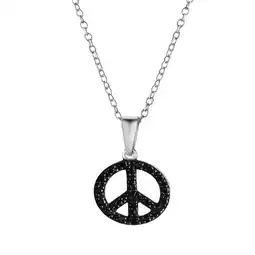 Netto Marken-Discount Celesta Silber Halskette 925 Silber Boho Peace Zirkoniasteine schwarz Angebot