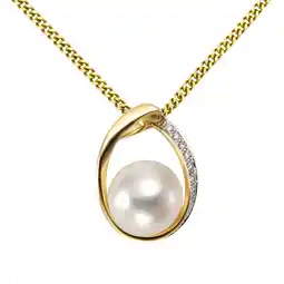 Netto Marken-Discount Orolino Halskette Gold 585 mit weißer Perle 10,5-11mm und 9 Brillanten zus. 0,045ct Angebot