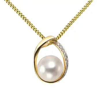 Netto Marken-Discount Orolino Halskette Gold 585 mit weißer Perle 10,5-11mm und 9 Brillanten zus. 0,045ct Angebot