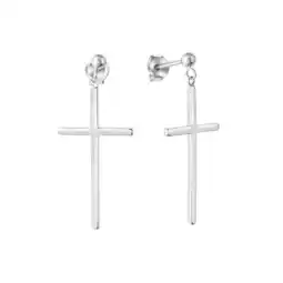 Netto Marken-Discount Zeeme Silber Ohrringe Silber 925 rhodiniert mit Kreuz-Motiv 35mm lang Angebot