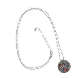 Netto Marken-Discount Steuer Modeschmuck Kette Silber Kugel Anhänger Strass bunt Angebot