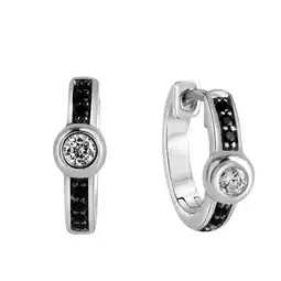 Netto Marken-Discount Celesta Silber Ohrring 925 Silber mit Zirkoniasteinen schwarz und weiß Angebot