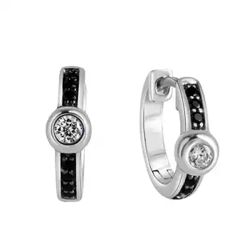 Netto Marken-Discount Celesta Silber Ohrring 925 Silber mit Zirkoniasteinen schwarz und weiß Angebot