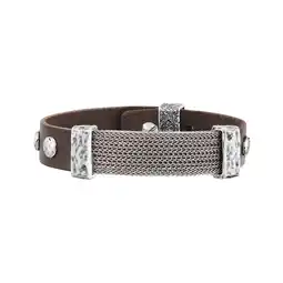 Netto Marken-Discount Seven-24 Armband Edelstahl mit braunem Leder Angebot