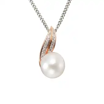 Netto Marken-Discount Orolino Anhänger mit Kette Gold 585 mit weißer Perle 9,5-10mm und 15 Brillanten zus. 0,08ct Angebot