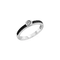 Netto Marken-Discount Celesta Silber Ring 925 Silber rhodiniert mit Zirkonia weiß und schwarz Angebot