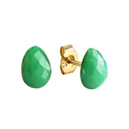 Netto Marken-Discount Jamelli Ohrringe Silber 925 vergoldet mit echtem Chrysopras 8x6,5mm Angebot