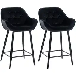 Netto Marken-Discount CLP 2er Set Barhocker Gibson Samt I Sitzhöhe 76 cm I Tresenstühle Mit Fußstütze Angebot