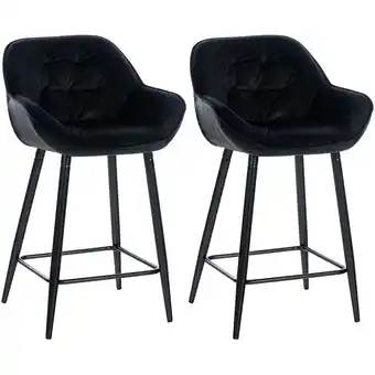 Netto Marken-Discount CLP 2er Set Barhocker Gibson Samt I Sitzhöhe 76 cm I Tresenstühle Mit Fußstütze Angebot
