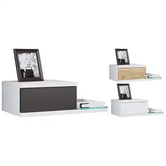 Netto Marken-Discount VCM Nachtschrank Wandschublade Wandboard Nachttisch Maße ca. H. 15 x B. 48 x T. 28 cm - Konsila M Angebot