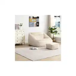 Netto Marken-Discount HOME DELUXE Sitzsack mit Hocker COZY - Beige Angebot
