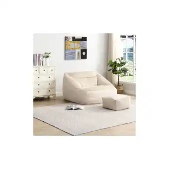 Netto Marken-Discount HOME DELUXE Sitzsack mit Hocker COZY - Beige Angebot