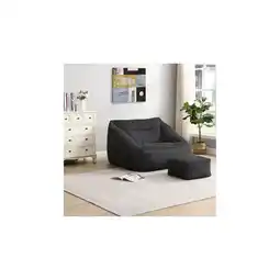 Netto Marken-Discount HOME DELUXE Sitzsack mit Hocker COZY - Anthrazit Angebot
