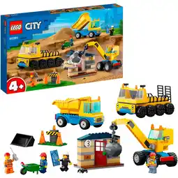 Netto Marken-Discount LEGO Konstruktionsspielzeug City Baufahrzeuge und Kran mit Abrissbirne Angebot