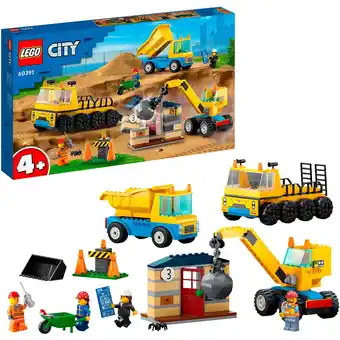 Netto Marken-Discount LEGO Konstruktionsspielzeug City Baufahrzeuge und Kran mit Abrissbirne Angebot
