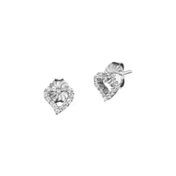 Netto Marken-Discount Julie Julsen Ohrstecker 925/- Sterling Silber rhodiniert Herz mit Zirkonia Angebot