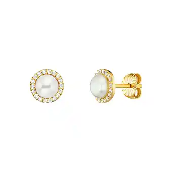 Netto Marken-Discount Julie Julsen Ohrstecker 925/- Sterling Silber vergoldet Perle und Zirkonia Angebot
