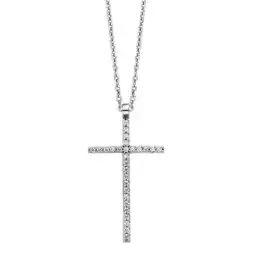 Netto Marken-Discount Julie Julsen Anhänger mit Kette 925/- Sterling Silber rhodiniert mit Anhänger Kreuz Angebot