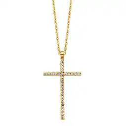 Netto Marken-Discount Julie Julsen Anhänger mit Kette 925/- Sterling Silber vergoldet mit Anhänger Kreuz Angebot
